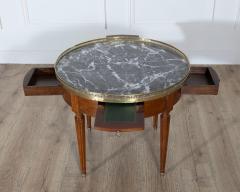 French Louis XVI Style Mahogany Bouillotte Table with Marble Top Early 20th Cen - 4313746