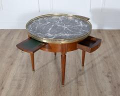 French Louis XVI Style Mahogany Bouillotte Table with Marble Top Early 20th Cen - 4313747