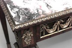 French Louis XVI Style Mahogany Cupid Center Table with Marble Top - 1424303