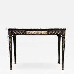 French Louis XVI Style Mahogany Cupid Center Table with Marble Top - 1428228