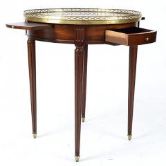 French Louis XVI Style Mahogany Marble Top Bouillotte Table - 169668