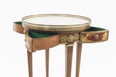 French Louis XVI Style Mahogany and Marble End Table - 1438005