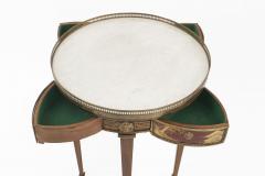 French Louis XVI Style Mahogany and Marble End Table - 1438006