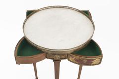 French Louis XVI Style Mahogany and Marble End Table - 4629215