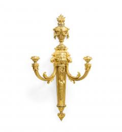 French Louis XVI Style Monumental Bronze Dore Wall Sconces - 1399009