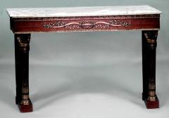 French Louis XVI Style Oak White Marble Console Table - 1427882