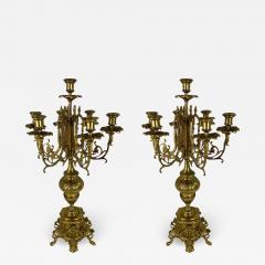 French Louis XVI Style Ormolu Bronze 7 Arms Candelabra a Pair - 3202336