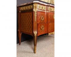 French Louis XVI Style Ormolu Mounted Marquetry and Parquetry Commode - 4120345