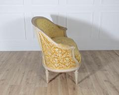French Louis XVI Style Painted Canap with Yellow Damask Upholstery 20th Cent - 4282285
