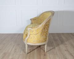 French Louis XVI Style Painted Canap with Yellow Damask Upholstery 20th Cent - 4282286