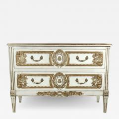 French Louis XVI Style Painted Commode Stamped Jansen - 2957020