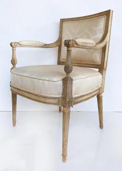 French Louis XVI Style Painted Fauteuil Armchairs Late 19th Century Early 20th - 3502481