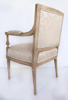 French Louis XVI Style Painted Fauteuil Armchairs Late 19th Century Early 20th - 3502591