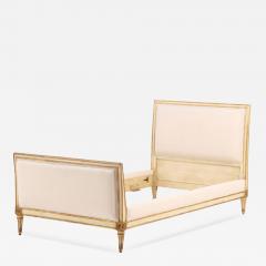 French Louis XVI Style Painted and Gilt Twin Bed C 1940 - 4792122