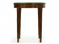 French Louis XVI Style Parquetry Inlaid Bronze Round Accent Table c 1890 - 1099881