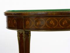 French Louis XVI Style Parquetry Inlaid Bronze Round Accent Table c 1890 - 1099888