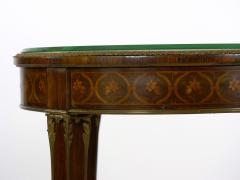 French Louis XVI Style Parquetry Inlaid Bronze Round Accent Table c 1890 - 1099889