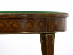 French Louis XVI Style Parquetry Inlaid Bronze Round Accent Table c 1890 - 1099890