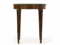 French Louis XVI Style Parquetry Inlaid Bronze Round Accent Table c 1890 - 1099891