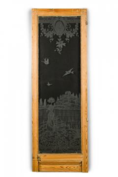 French Louis XVI Style Pine and Etched Glass Door - 4201157
