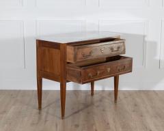 French Louis XVI Style Sauteuse Chest of Drawers in Walnut with Marble Top - 4298939
