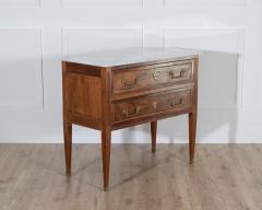 French Louis XVI Style Sauteuse Chest of Drawers in Walnut with Marble Top - 4298940