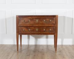 French Louis XVI Style Sauteuse Chest of Drawers in Walnut with Marble Top - 4298968