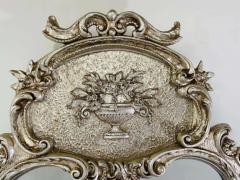 French Louis XVI Style Silver Trumeau Wall or Mantel Mirror - 2866317