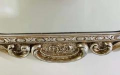 French Louis XVI Style Silver Trumeau Wall or Mantel Mirror - 2866412