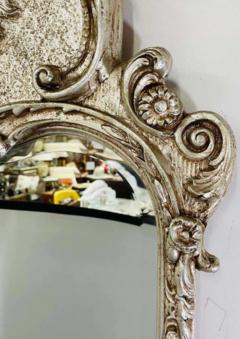 French Louis XVI Style Silver Trumeau Wall or Mantel Mirror - 2866453