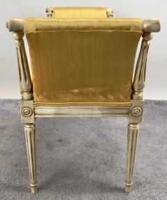 French Louis XVI Style Tufted Gold Upholstery Window Seat Bench - 3851298