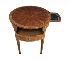 French Louis XVI Style Tulipwood Marquetry Veneered Circular Side Table - 4492265