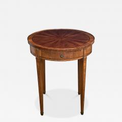 French Louis XVI Style Tulipwood Marquetry Veneered Circular Side Table - 4492376