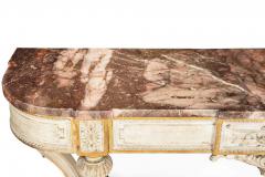 French Louis XVI Style White Painted Parcel Gilt Violet Marble Console Tabl - 4500606