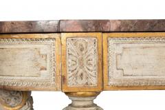 French Louis XVI Style White Painted Parcel Gilt Violet Marble Console Tabl - 4500608
