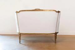 French Louis XVI Style Wingback Settee with Original Gilding and New Fabric - 4096779
