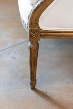 French Louis XVI Style Wingback Settee with Original Gilding and New Fabric - 4096791