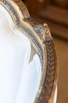 French Louis XVI Style Wingback Settee with Original Gilding and New Fabric - 4096806