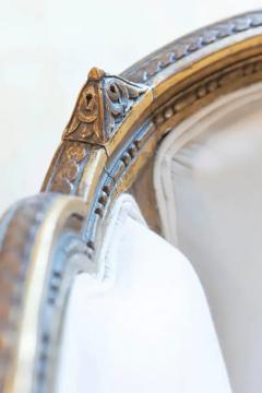 French Louis XVI Style Wingback Settee with Original Gilding and New Fabric - 4096828