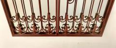 French Louis XVI Style Wrought Iron Two Door Arched Mantel or Wall Mirror - 3260716