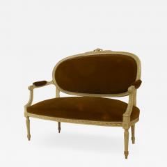 French Louis XVI Velvet Loveseat - 1492825