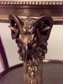French Louis XVI style 20th Cent bronze dore ram head design 3 legged gueridon - 4631934