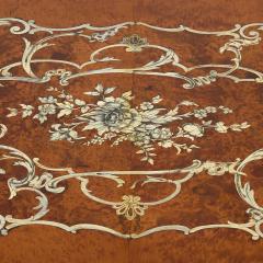 French Louis XVI style ivory inlaid birchwood antique centre table - 4149343