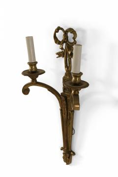 French Louis Xv Style Bow Knot Brass Wall Sconce - 3173075
