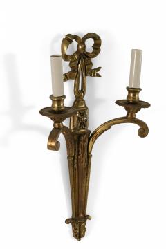 French Louis Xv Style Bow Knot Brass Wall Sconce - 3173076