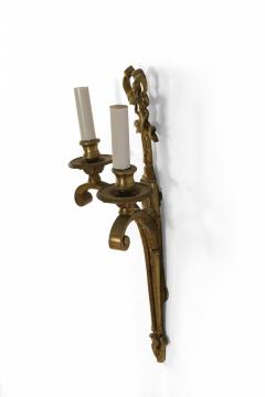 French Louis Xv Style Bow Knot Brass Wall Sconce - 3173078