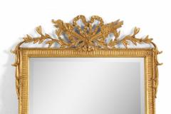 French Louis Xvi Style Bow Knot Pediment Giltwood Wall Mirror - 3171343