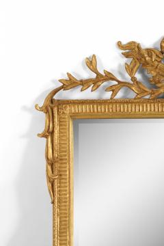 French Louis Xvi Style Bow Knot Pediment Giltwood Wall Mirror - 3171345