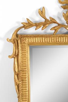 French Louis Xvi Style Bow Knot Pediment Giltwood Wall Mirror - 3171346