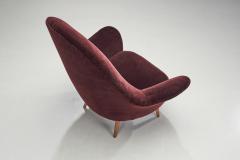 French Lounge Chairs In Aubergine Coloured Velour France ca 1960s - 2634611